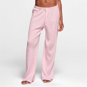 SKIMS Pink Waffle Straight Leg Pants